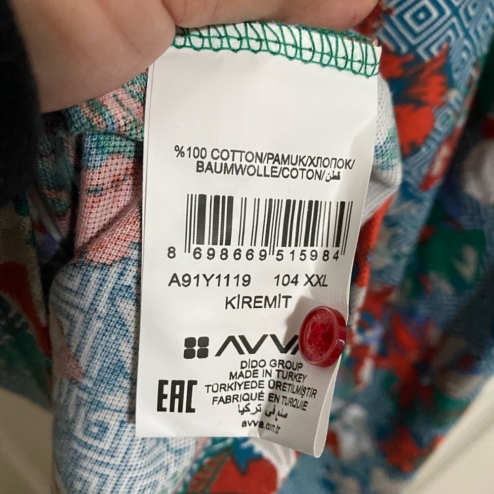 NWT AV VA Kiremit  Floral Polo Shirt Size XXL - Picture 5 of 10